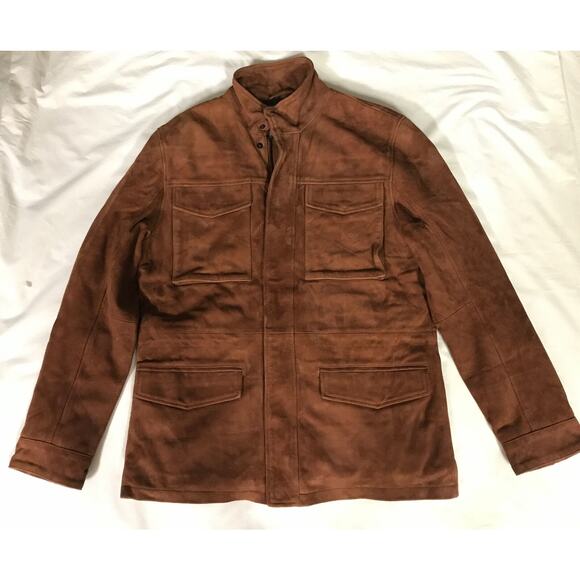 Men’s Medium Gilded Age Brown Suede Leather Jacket - Picture 2 of 4